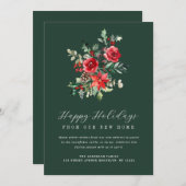 waterverf winterblad bewegende aankondigingskaart feestdagenkaart (Voorkant / Achterkant)