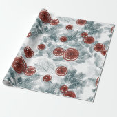 Waterverf Winterblad Cadeaupapier (Uitgerold)