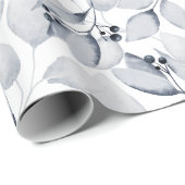 Waterverf winterbladeren kerstvakantie cadeaupapier (Rol Hoek)