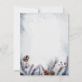 Waterverf Winterbladeren & Robin Begrafenis Bedankkaart (Achterkant)