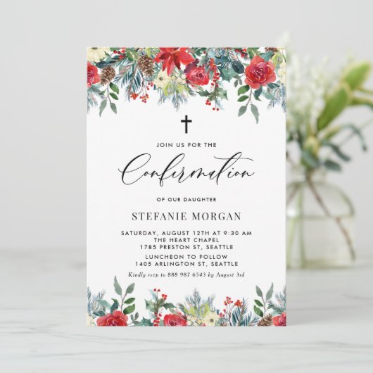 Waterverf winterbloei Bloemenbevestiging Kaart (Staand voorkant)