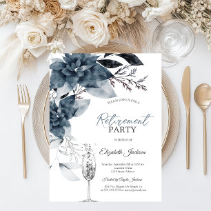 Waterverf Winterbloemen Champagne Pensioen Kaart