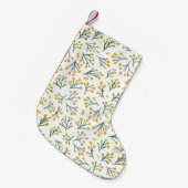 Waterverf winterbloemen - geel kleine kerstsok (Voorkant (Hangend))