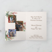 Waterverf Winterbloemen Wit 3 Foto's Kerst Kaart (Binnen)