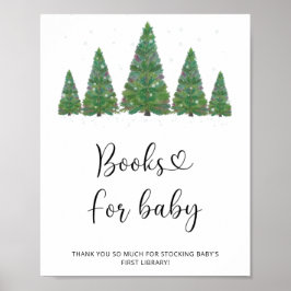 Waterverf winterboeken voor baby poster