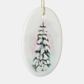 Waterverf winterboom keramisch ornament (Rechts)