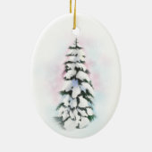 Waterverf winterboom keramisch ornament (Achterkant)