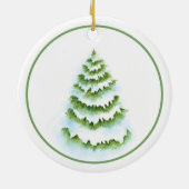 Waterverf winterboom keramisch ornament (Achterkant)