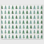 Waterverf Winterboom Kerstverpakking Cadeaupapier (Vlak)