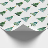 Waterverf Winterboom Kerstverpakking Cadeaupapier (Hoek)