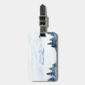 Waterverf winterboom, landschap bagagelabel (Voorkant verticaal)