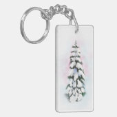 Waterverf winterboom sleutelhanger (Voorkant Links)