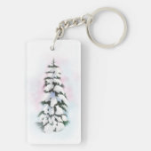 Waterverf winterboom sleutelhanger (achterkant)