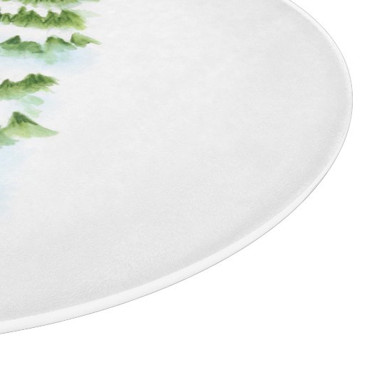 Waterverf winterboom snijplank (Hoek)