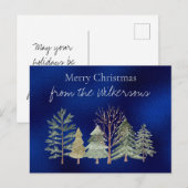 Waterverf Winterbos bij nacht Eenvoudige Bomen Briefkaart (Voorkant / Achterkant)