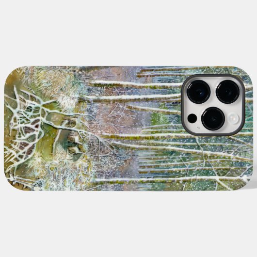 waterverf winterbos Case-Mate iPhone case (Achterkant (horizontaal))