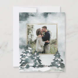 Waterverf winterbos | De foto bewaart de Datum Save The Date