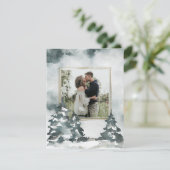 Waterverf winterbos | De foto bewaart de Datum Save The Date (Staand voorkant)