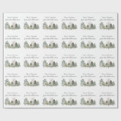 Waterverf Winterbos Eenvoudige Bomen Cadeaupapier (Vlak)