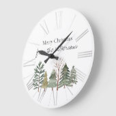 Waterverf Winterbos Eenvoudige Bomen Grote Klok (Hoek)