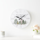 Waterverf Winterbos Eenvoudige Bomen Grote Klok (Huis)