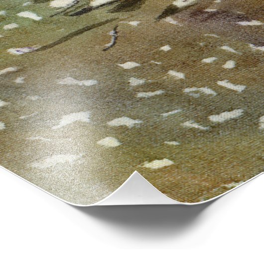 waterverf winterbos foto afdruk (Hoek)