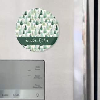 Waterverf Winterbos gepersonaliseerd Magneet