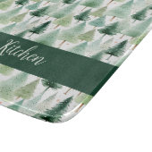 Waterverf Winterbos gepersonaliseerd Snijplank (Hoek)