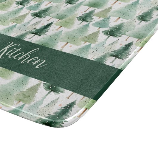 Waterverf Winterbos gepersonaliseerd Snijplank (Hoek)