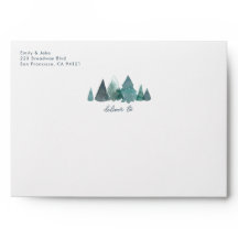 Waterverf winterbos in het bos