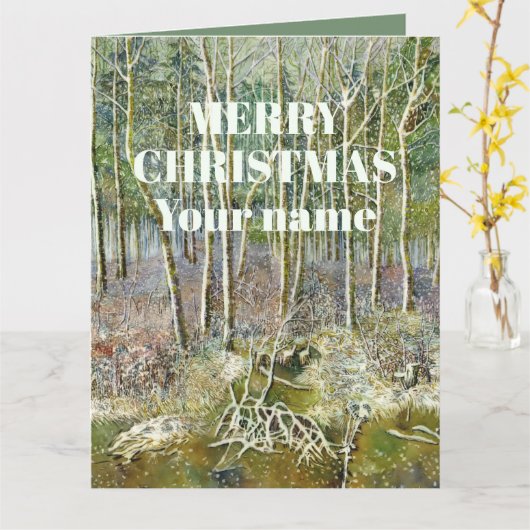 waterverf winterbos kaart (Gele Bloem)