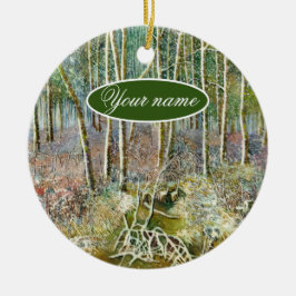 waterverf winterbos keramisch ornament