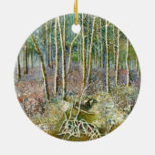 waterverf winterbos keramisch ornament (Achterkant)