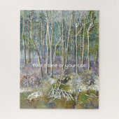 waterverf winterbos legpuzzel (Verticaal)