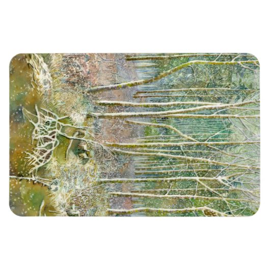 waterverf winterbos magneet (Horizontaal)