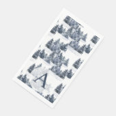 Waterverf Winterbos Monogrammed Kerstmis Servet (Hoek)