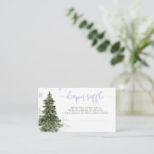 Waterverf Winterbos Paarse luier Raffle Informatiekaartje (Staand voorkant)