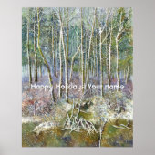 waterverf winterbos poster (Voorkant)