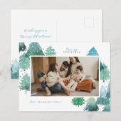 Waterverf Winterbos Vakantie Foto Briefkaart (Voorkant / Achterkant)