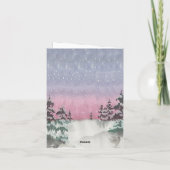 Waterverf winterbos - vakantie - handbeschilderd bedankkaart (Achterkant)