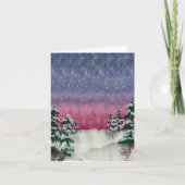 Waterverf winterbos - vakantie - handbeschilderd bedankkaart (Voorkant)