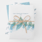 Waterverf winterbos vreedzaam script inpakpapier vel (In situ)