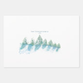 Waterverf winterbos vreedzaam script inpakpapier vel (Voorkant)