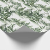 Waterverf winterbospatroon cadeaupapier (Hoek)