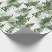 Waterverf winterbospatroon cadeaupapier (Hoek)