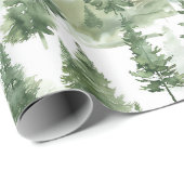 Waterverf winterbospatroon cadeaupapier (Rol Hoek)