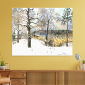 waterverf winterbrug canvas afdruk (Insitu (Woonkamer))
