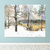 waterverf winterbrug canvas afdruk (Insitu (Houten vloer))