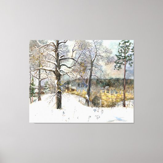 waterverf winterbrug canvas afdruk (Voorkant)