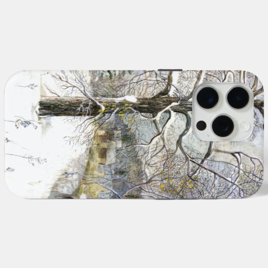 Waterverf winterbrug Case-Mate iPhone case (Achterkant (horizontaal))